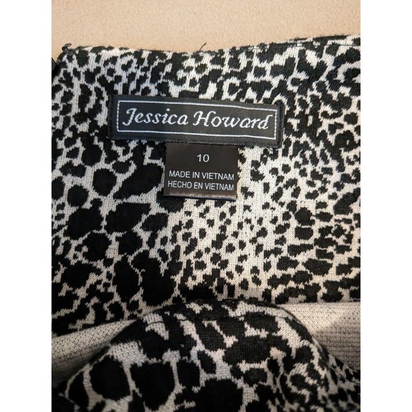 Women’s JH Jessica Howard Leopard Print Lose Sleeve Dress With Belt Size 10 - Picture 4 of 8